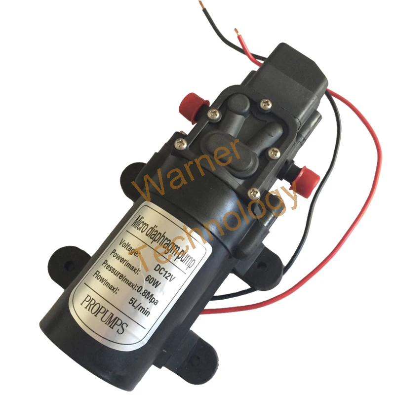 

Free shipping Mini electric diaphragm pump DC12V Self-Priming pump 1.5m 60W 5 L/MIN, 0.8mpa Car wash Long life