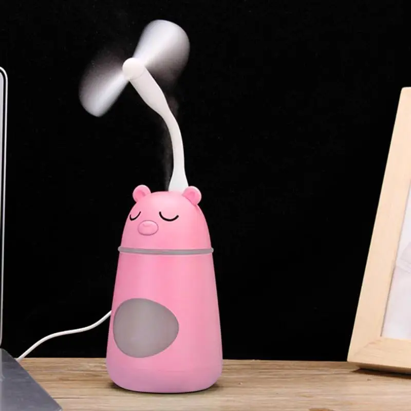 

Mini LED Light USB Fan Air Humidifier Aroma Diffuser for Home Office Cooling Mist Maker Portable Air Humidifier