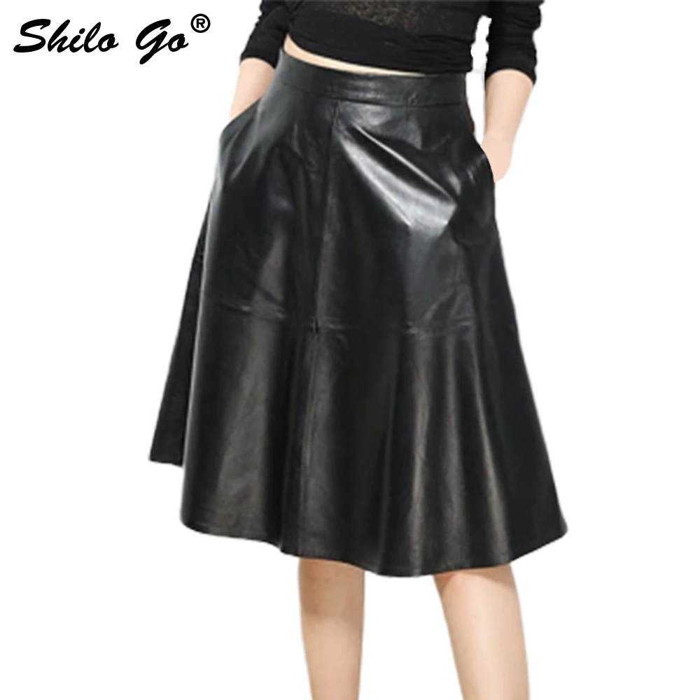 Leather Skirts Summer Spring Fashion sheepskin genuine leather Skirts