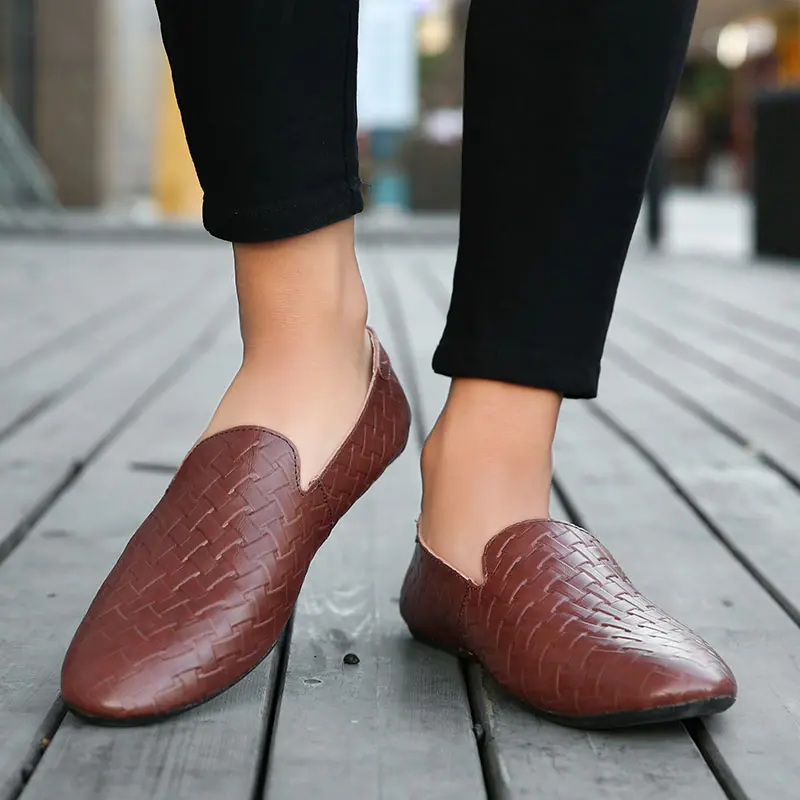 unique designer woven formal leather men shoes luxury brand evening wedding flat male footwear dress brogue oxford shoes for men (37)