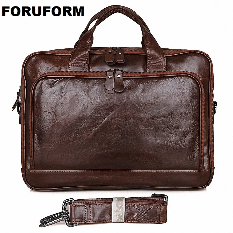 Пояса из натуральной кожи Для мужчин Курьерские сумки Бизнес 14 дюймов Сумка для ноутбука Для Мужчин's Портфели Tote плеча ноутбук Для мужчин