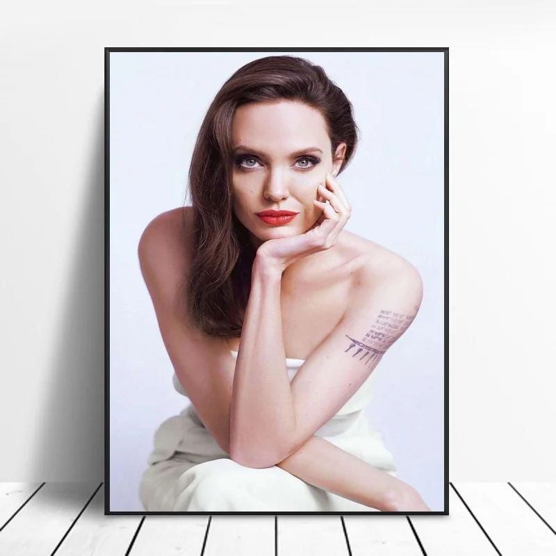 

Angelina Jolie Silk Fabric Poster And Print Wall Art Picture Painting Home Decor