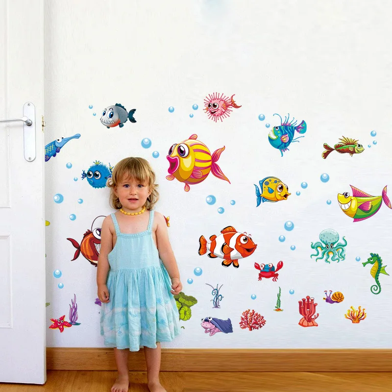

1pcs Cartoon animal fish sticker DIY Marine organism stickers toy gifts