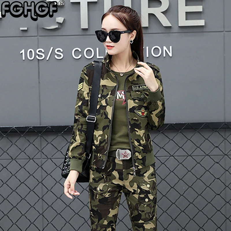 

Kiliveng Brand Military Camouflage Womens Jacket Coat spring Autumn 2018 Cotton Jackets And Coats Zipper Slim Jacket Women 3851