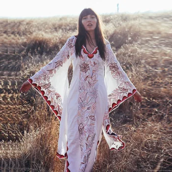 

Pareo Beach Female Swimsuit 2019 Suits Swimming Suit For Women Dresses Ethnic Restoring Ancient Print Neck Horn Long Sleeve