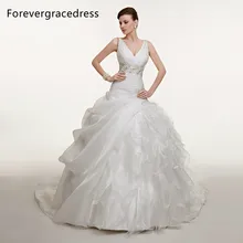 Forevergracedress Vintage V Neck Long font b Wedding b font Dress Ball font b Gown b
