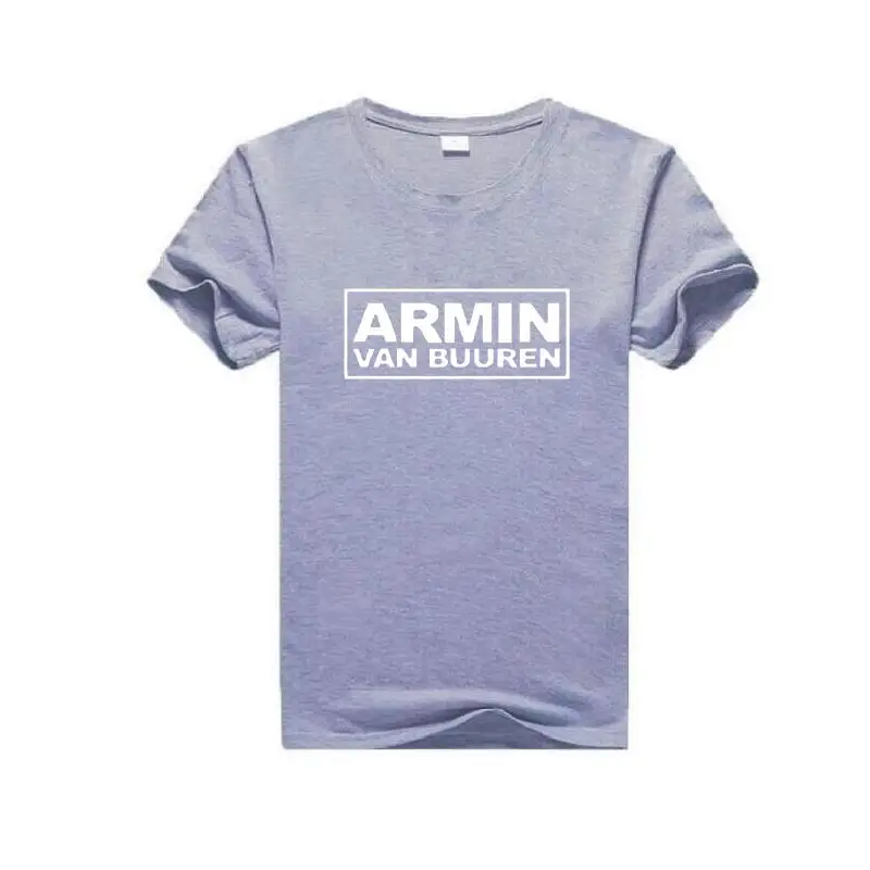 Женская свободная футболка ARMIN VAN BUUREN белая с короткими рукавами и буквенным