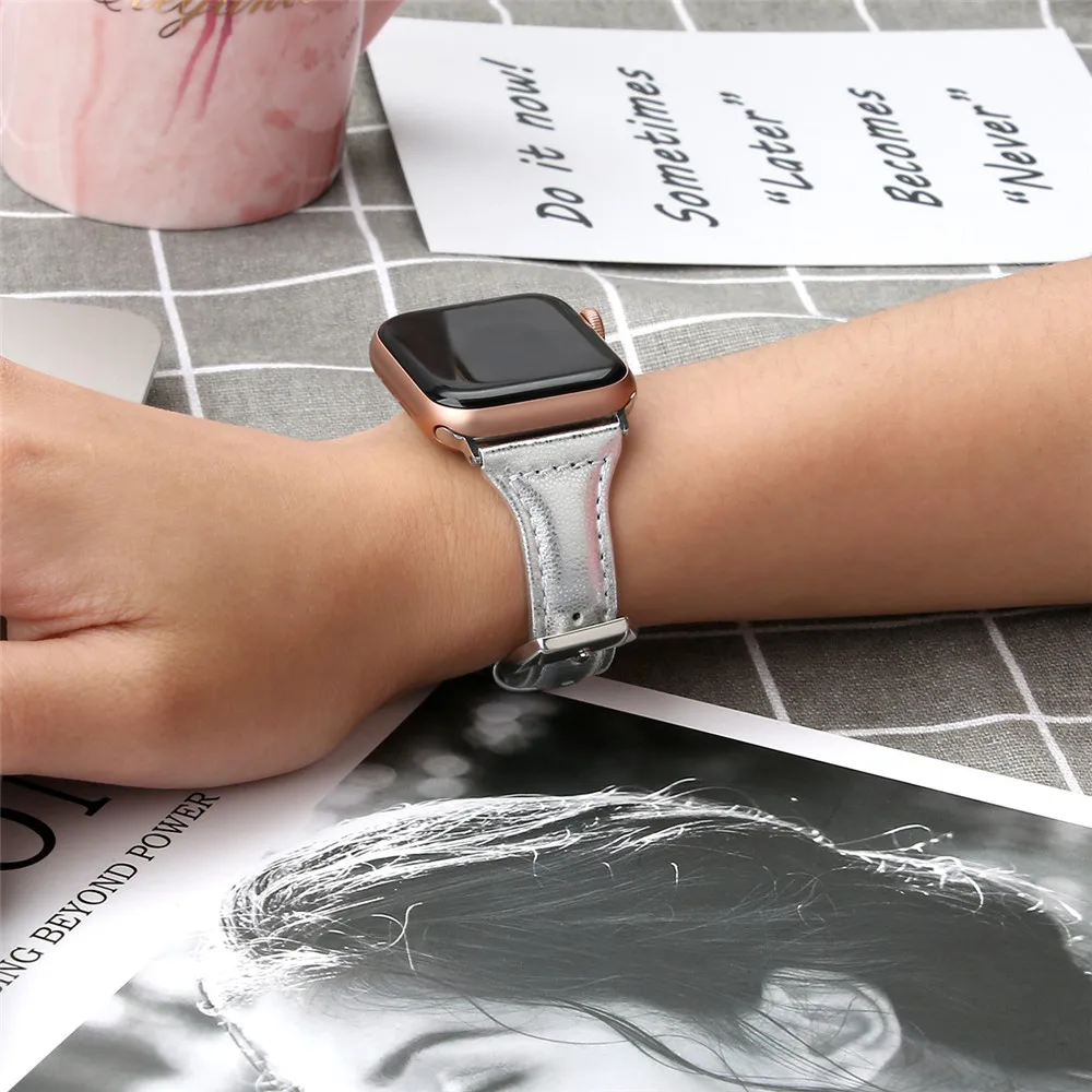 Ремешок из натуральной кожи для Apple Watch 4 5 38 мм 40 42 44 мм|Ремешки часов| |