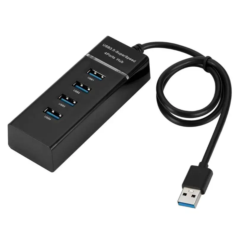 Hot 4 Port USB 3.0 Hub Super Speed 5Gbps Converter Cable Adapter Splitter for Laptop PC Notebook High Quality 4 Port USB 3.0 Hub