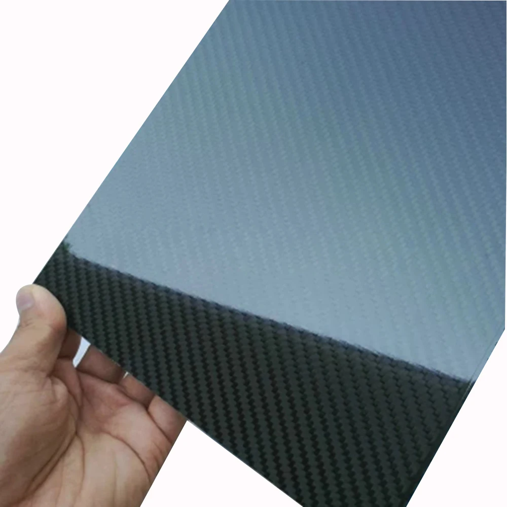 

1 Piece 100mmX250mmX0.3mm 3K plain Weave Glossy Carbon Fiber plate panel sheet For RC Airplane Model