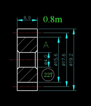 

0.8m 22T/Hole 4mm 5mm 6mm 8mm/width 8mm/For Meat Grinder Parts etc.