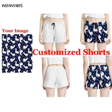 INSTANTARTS новые женские летние шорты для йоги оформите свой логотип/изображение/фото печатные женские спортивные шорты для спортивного зала шорты для бега