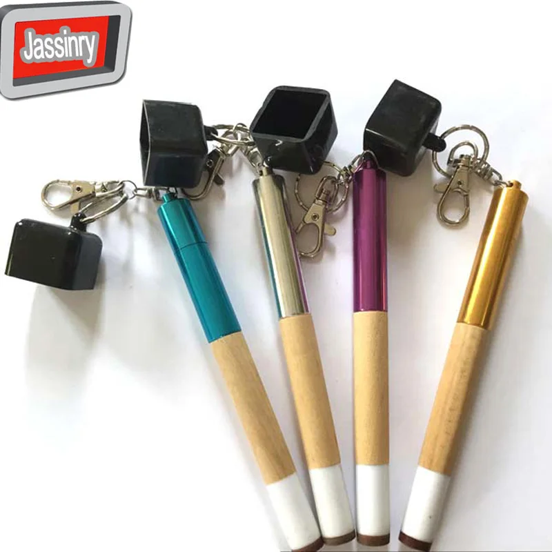 1pc pen design Billiards chalk holders wooden Pool cue sticks rubber