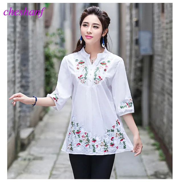 2017 Vintage 70s Women Ethnic Floral Embroidered Boho Hippie Mexican Peasant White Gypsy Blouse Chic Tops 2017 Vintage 70s Women Ethnic Floral Embroidered Boho Hippie Mexican Peasant White Gypsy Blouse Chic Tops