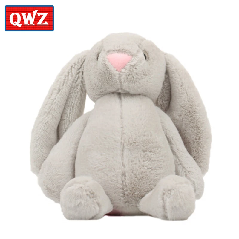 

QWZ 30CM Kawaii Long Ears Bunny Soft Toy Fluffy Rabbit Plush Toys Soft Dolls Kid Partner Birthday Christmas Gifts