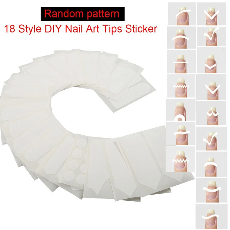 

Nail Art Guide Tips Stencils Nail Stickers French Manicure 18 Sheet /lot Different Style Template Decals Form Styling Decoration