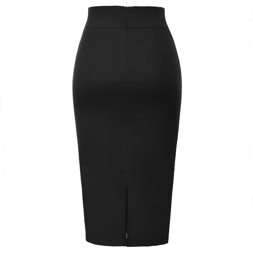 Женская юбка миди Для женщин однотонные элегантные ремень Bodycon Юбка Высокая талия ретро Винтаж бедра с текстильным покрытием длиной до колена офисный юбки