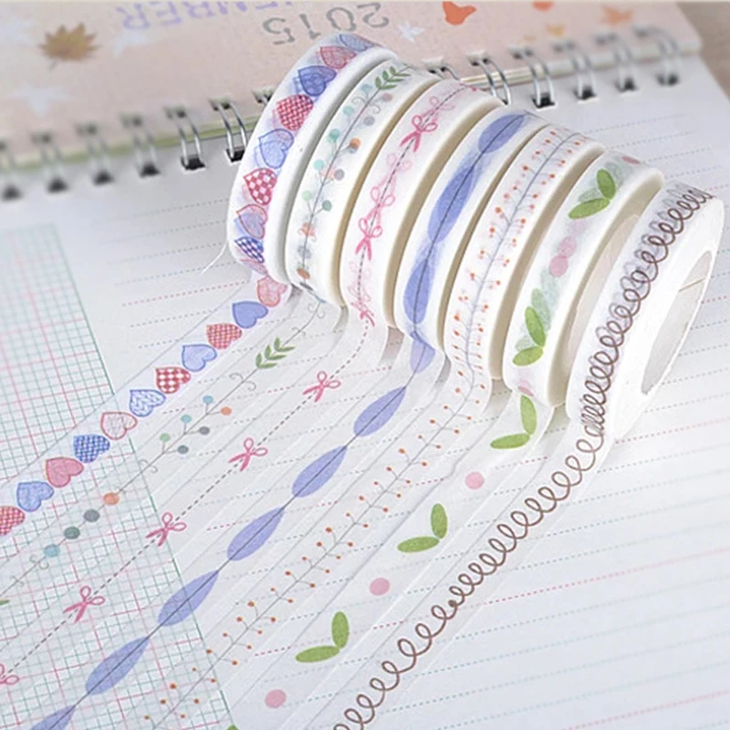 

8mm*10m Fresh Kawaii Washi Tape for DIY Diary Decorative Adhesive Masking Tape Stickers Scrapbooking Creative Office Stationery