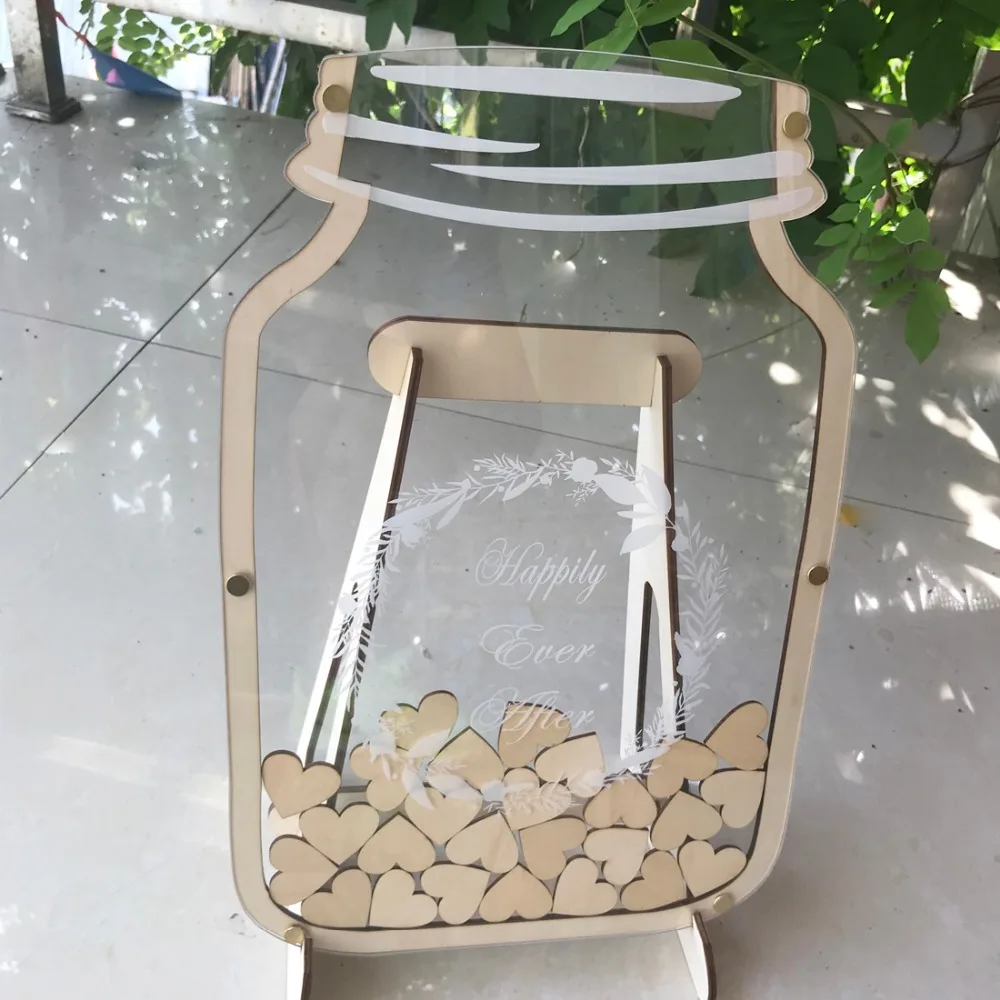 Personalised Wedding Guest book, Custom Drop top Drop box wedding Decoration alternative Memory Guest Book , Rustic Wedding Gift (2)