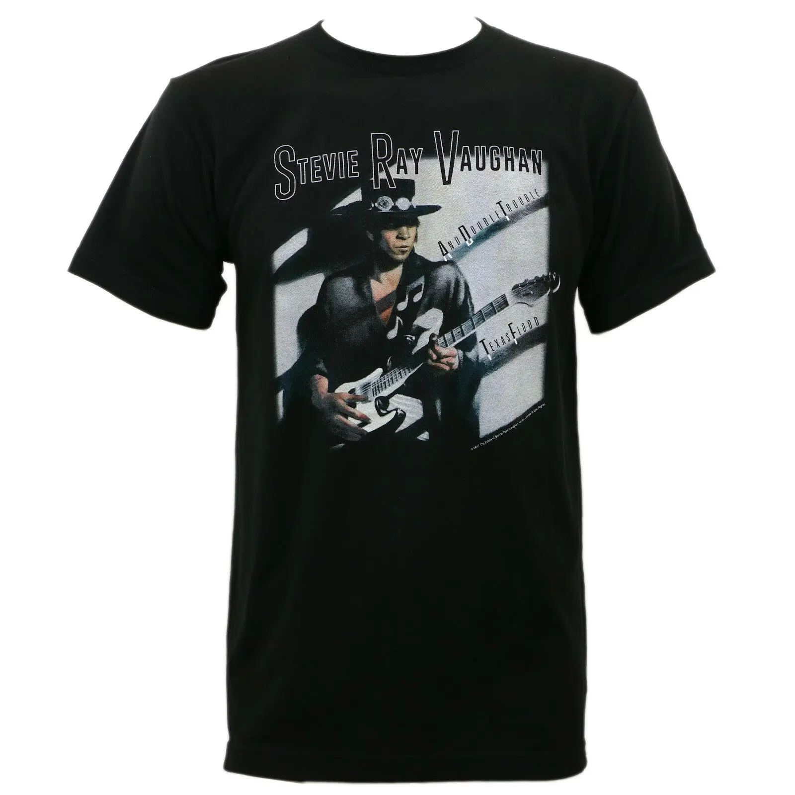 Оригинальная тонкая футболка STEVIE RAY VAUGHAN Texas Flood Album Cover S 3XL новая летняя из 100% хлопка с короткими