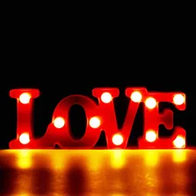 Алфавит светильник s красный "любовь" слова Алфавит знаки Ночной светильник с подсветкой буквы и светильник ing домашнее свадебное украшение