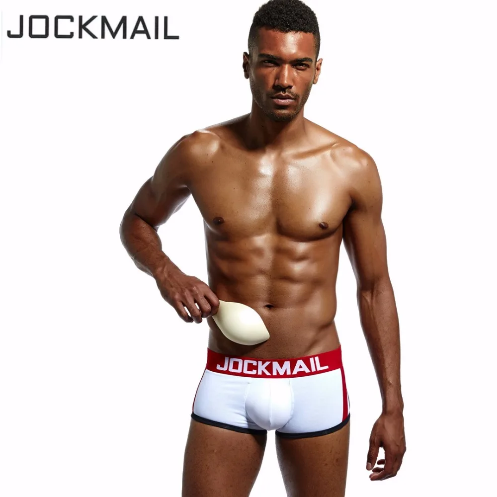 JOCKMAIL, 5 шт./лот усиление выпуклости, мужское нижнее белье, боксеры, шорты, сексуальные, пуш-ап, чашечки, мягкое, Гей Нижнее белье, мужские трусы, трусы