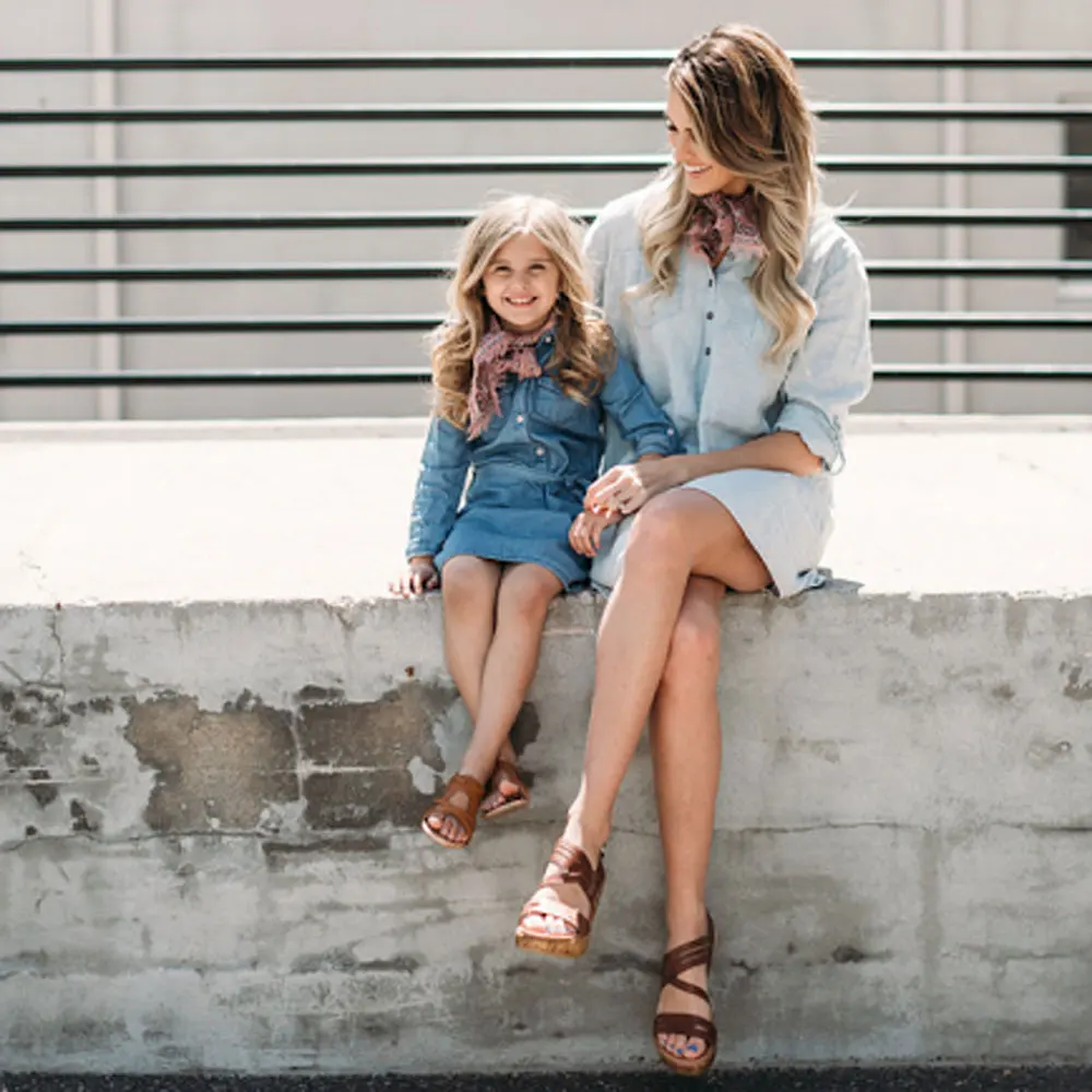 mommy and me denim dress