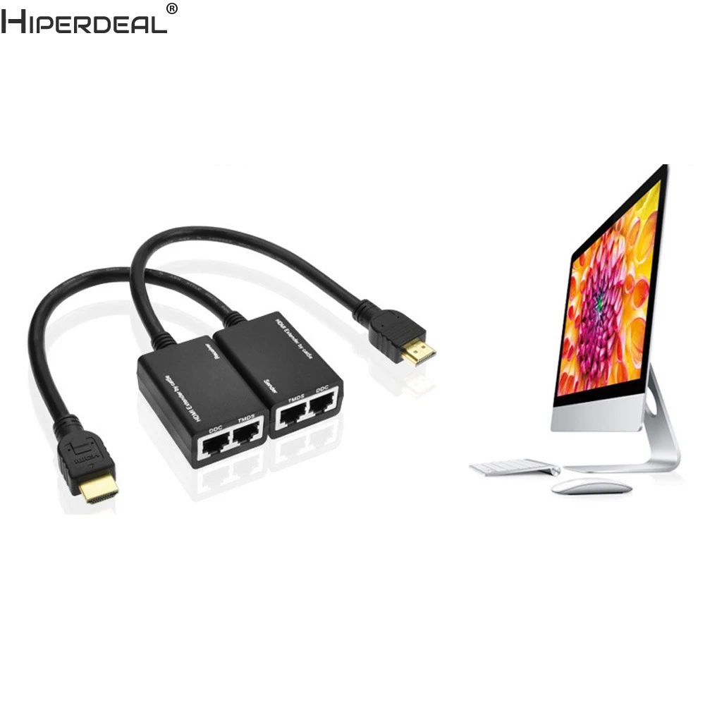 HIPERDEAL HDMI по RJ45 CAT5e CAT6 LAN Ethernet балун расширитель ретранслятор до 100ft1080P Oct30 HW