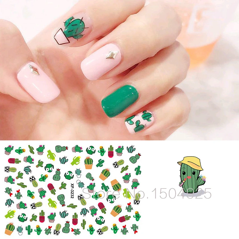 Модный Цветок авокадо ногтей наклейки для ногтей искусство самостоятельно клейкие переводные наклейки маникюр Дизайн ногтей аксессуары