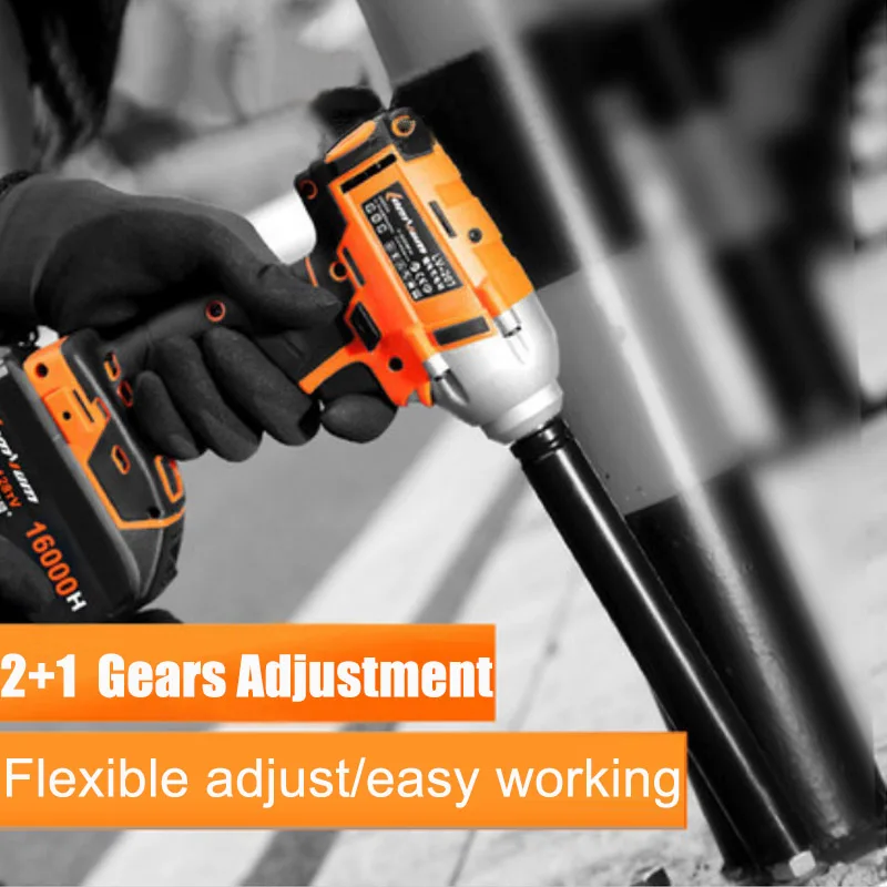 

Cordless Electric Impact Wrench Drill Adjustable Gear 280N/m 20V 12000mah Battery Lithium-ion Brushless Power Tool 1/2" Torque
