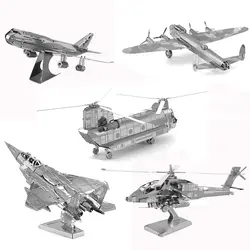 3D металлическая головоломка модель коммерческий JET/AVRO LSNVSDTER BOMBER/AH-64 APACHE/CH-47 CHINOOK взрослые дети коллекция Militay игрушки