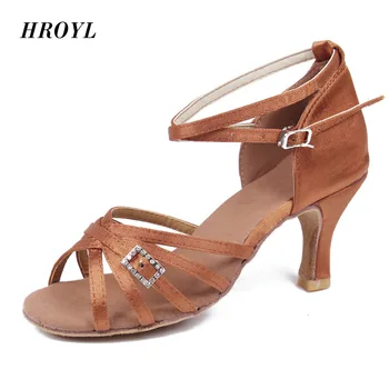 

Women's/Girls/Adult Ballroom Latin Dance Shoes Tango Dancing Shoes Heeled Salsa Dance Brown/Blue/Rosy red 219 5cm 7cm