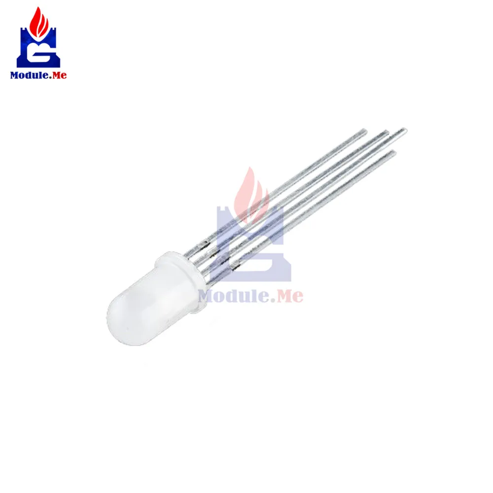 

50PCS Multicolor 4pin 5mm RGB LED Diode Light Lamp diffused Tricolor Round Common Anode LED 5 mm Light Emitting Diode