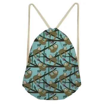 

ThiKin Women Floral Sloth Backpack 3D Printing Travel Softback Women Mochila Drawstring Bag Girls kids Backpacks