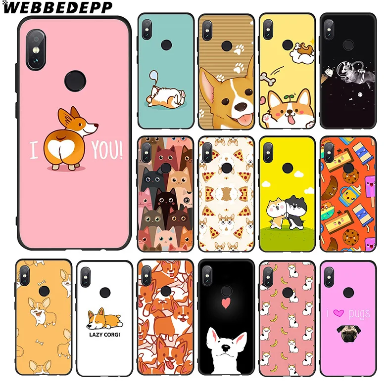 WEBBEDEPP Corgi cartoon Dog Soft Case for Xiaomi 9 8 SE 6 A1 A2 Lite MIA1 MIA2 MI8 MI6 MAX 3 POCOPHONE F1 Cover |