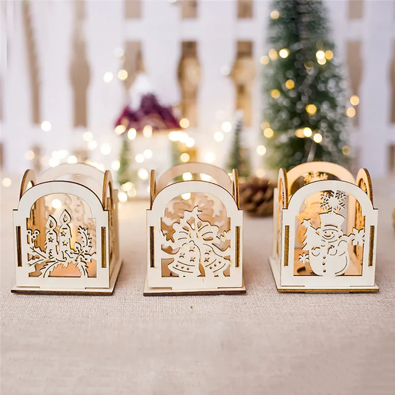 NEW HOT NEW Christmas Creative Gifts Decoration Mini Wooden Candlestick Home Decoration Holiday Christmas Hang 3N27 (5)