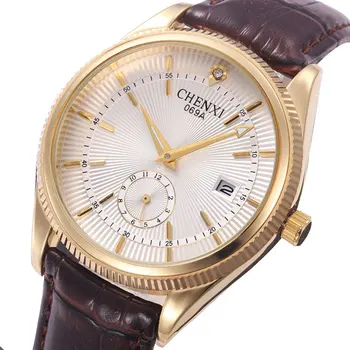 

Quality Leather Chenxi Business Watches Men Date Hands Calendar Analog Quartz Men Fashion Casual Clocks Wristwatch Relogio 069A
