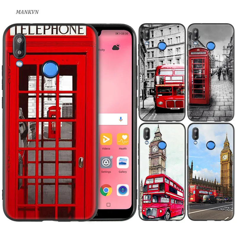

Silicone Case Cover for Huawei P20 P10 P9 P8 Lite Pro 2017 P Smart+ 2019 Nova 3i 3E Phone Cases london bus england telephone vin