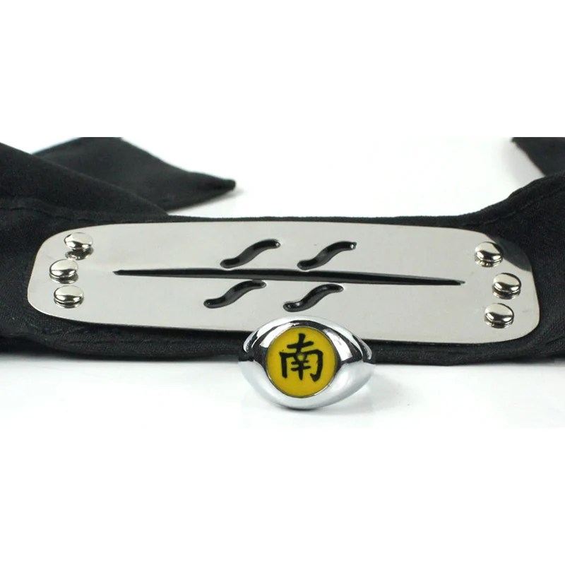 Hoshigaki Kisame Наруто Аниме Организация Акацуки крутой косплей аксессуары комплект с черной повязкой на голову и Южное кольцо