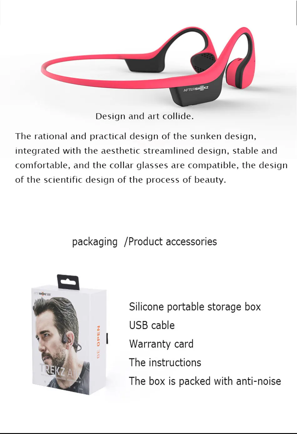 Clearance AFTERSHOKZ TREKZ AIR Bone Conduction Wireless Sport Neckband Headset Headphone Bluetooth Stereo Earphones Headsets for AS600/650 11