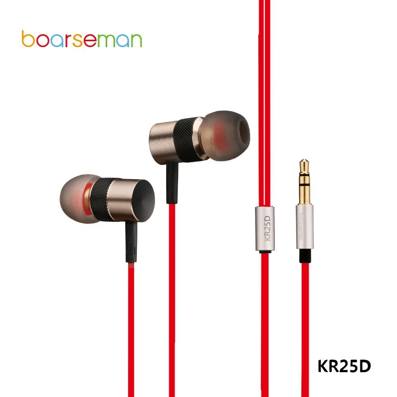 Original Boarseman KR25D Sport In Ear Earphone HiFi Music Wired Earphone Noise Cancelling Super Bass Headset Earbuds for Phone