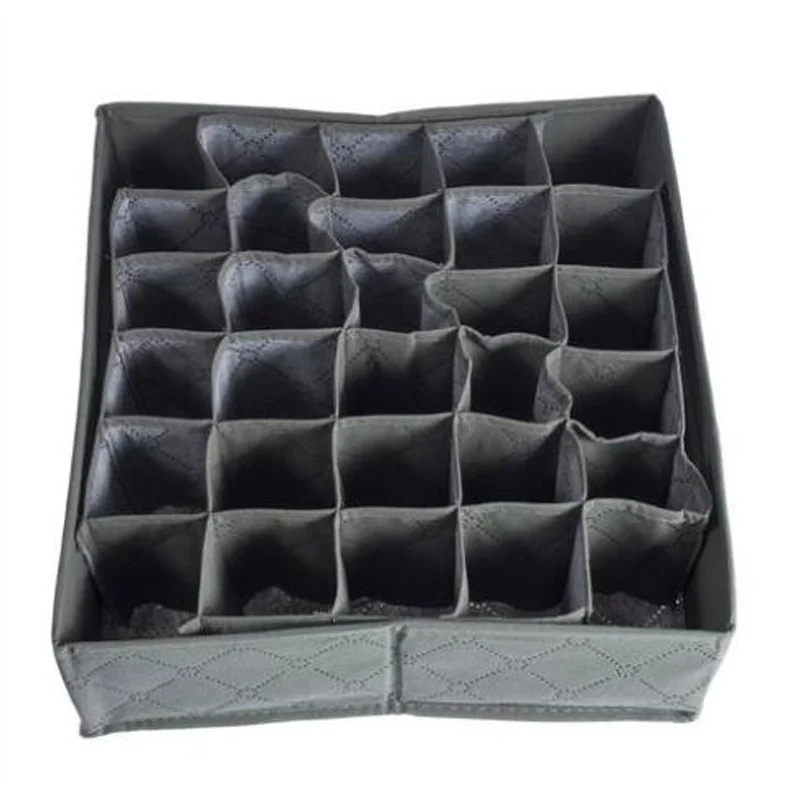 30 Grids Clothing Organizer Underwear Bra Storage Box Drawer Closet Casket for decorations Non-woven Fabric Folding Cases 2017