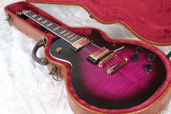 

Electric Guitar purple Quilted Maple Top & Back, Brown real photos