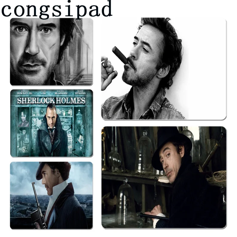 

New Printed Sherlock Holmes - Robert Downey Jr Large Mouse pad PC Computer mat Size for 18x22cm 25x29cm Small Mousepad