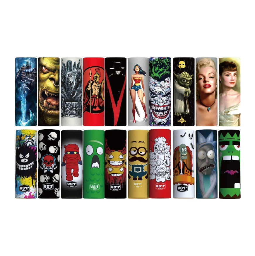 

10PCS Colorful 18650 Battery Sticker 18650 Battery Wrap Protective Skin Sleeve PVC Heat Shrinkable Tubing