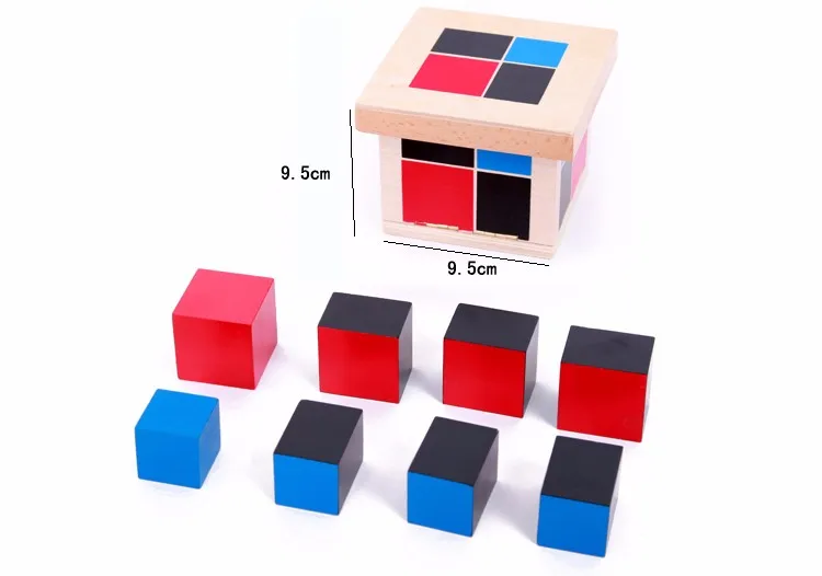 Монтессори пособий образование деревянный Игрушечные лошадки Building Block Биномиальное трехчлена математика игрушка обучения ребенка