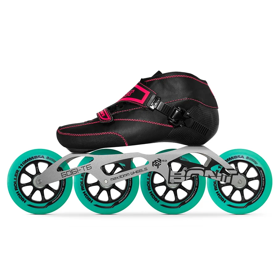 

100% Original Bont Enduro 2PT Speed Inline Skates Heatmoldable Carbon Fiber Boot 4*90/100/110mm Highroller Wheel Skating Patines