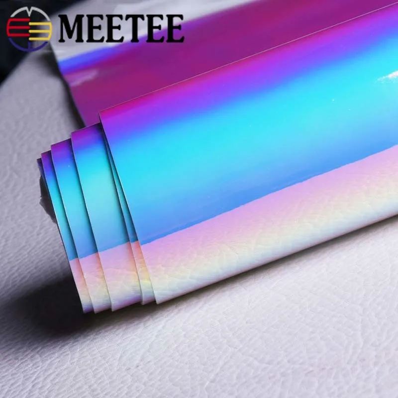 Meetee 50x138 см ПВХ красочные кожаные зеркальные искусственная синтетическая ткань