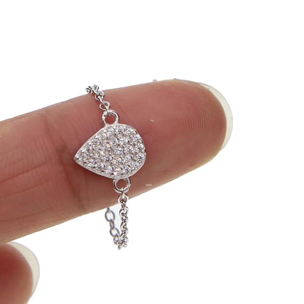 NEW 2018 Classic Eternity Rings with AAA Cubic Zirconia Clear Crystals Silver 925 tear drop Enternity Band Ring Wedding Jewelry