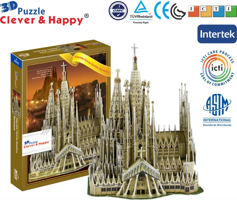 Clever& happy land 3d головоломка модель Sagrada family Basilica, Барселона, Барселона бумажная головоломка diy модель головоломка игрушка для мальчика бумага